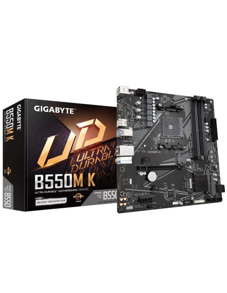 Płyta Główna Gigabyte B550M K (Amd Ryzen 5000 Series Am4 Cpus, Up To 4733Mhz Ddr4 (Oc), 2Xpcie 3.0 M.2, Gbe Lan, Usb 3.2 Gen1)