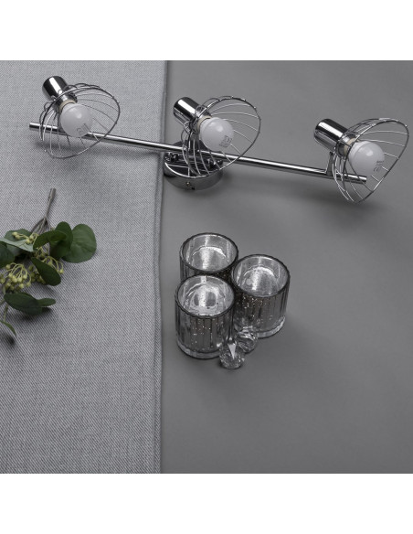 Listwa Reflektorowa Potrójna Sufitowa Ścienna Chrom Activejet Gizel Kinkiet E14 Do Salonu