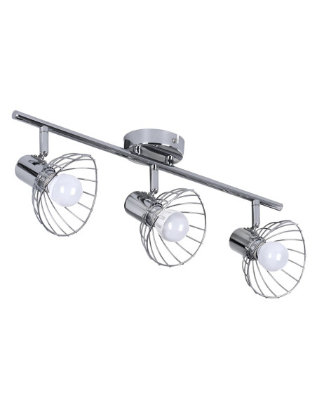 Listwa Reflektorowa Potrójna Sufitowa Ścienna Chrom Activejet Gizel Kinkiet E14 Do Salonu