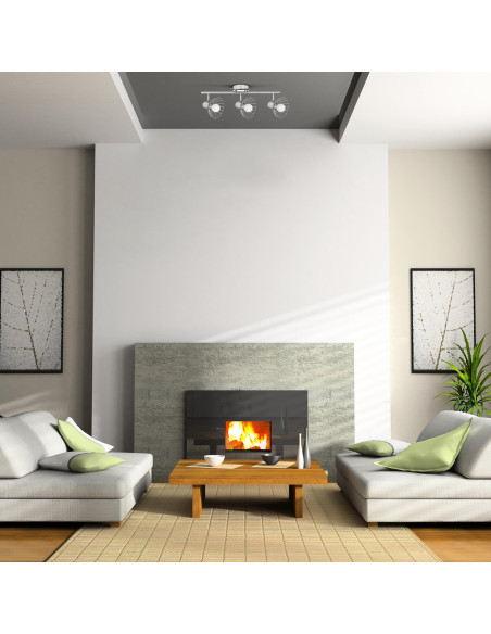 Listwa Reflektorowa Potrójna Sufitowa Ścienna Chrom Activejet Gizel Kinkiet E14 Do Salonu