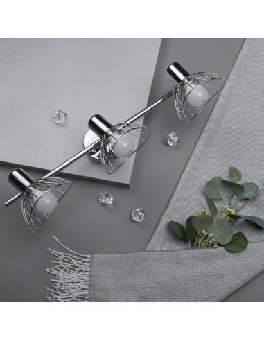 Listwa Reflektorowa Potrójna Sufitowa Ścienna Chrom Activejet Gizel Kinkiet E14 Do Salonu