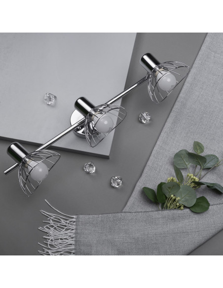 Listwa Reflektorowa Potrójna Sufitowa Ścienna Chrom Activejet Gizel Kinkiet E14 Do Salonu