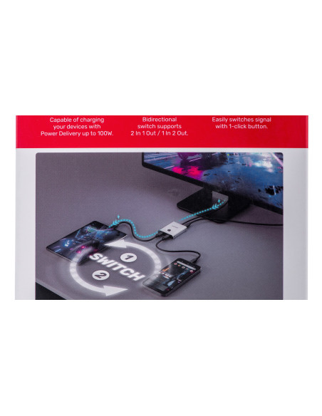 Unitek Przełącznik Usb-C 4K 144Hz, Dwukierunkowy
