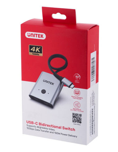 Unitek Przełącznik Usb-C 4K 144Hz, Dwukierunkowy