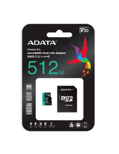 Adata Premier Pro 512 Gb Uhs1 U3 V30 A2 + Adapter
