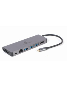 Gembird Multi Adapter Usb Typ-C 5W1 Hub, Hdmi, Czytnik Kart, Lan, Pd - 100W)