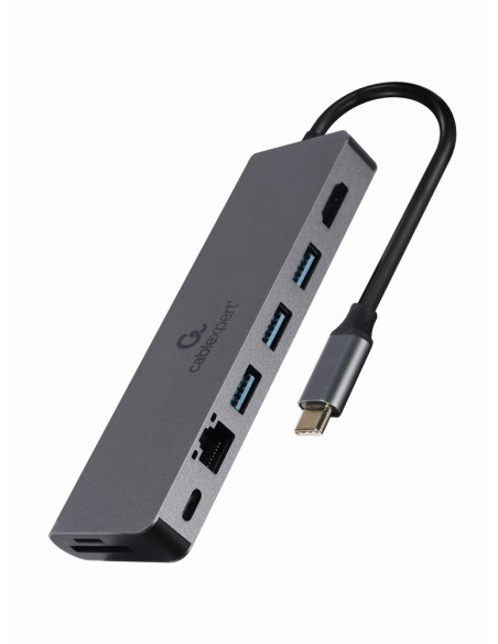 Gembird Multi Adapter Usb Typ-C 5W1 Hub, Hdmi, Czytnik Kart, Lan, Pd - 100W)