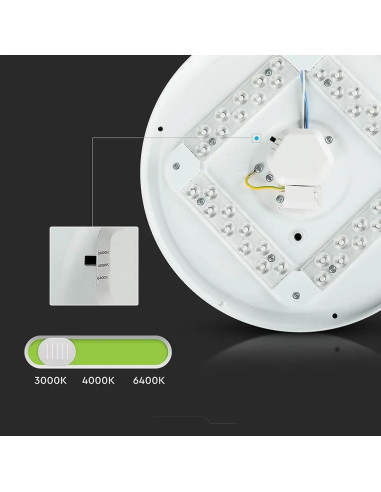 Plafon V-Tac Vt-8436-M-N Mleczny 36W Ip20 Cct 3000K-6400K 3900Lm (Sku 217609) Biały