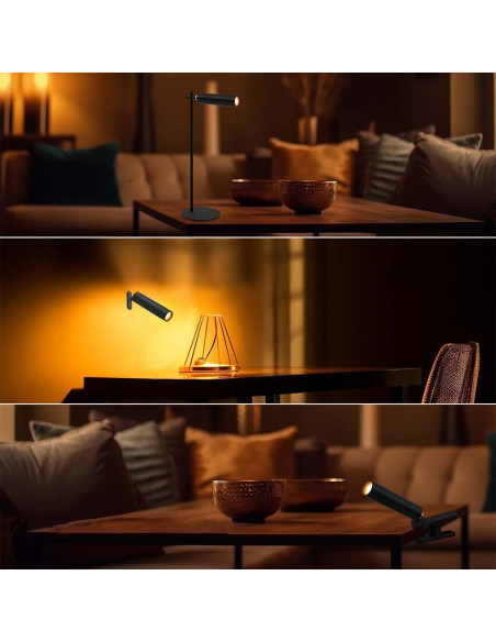 Lampka Biurkowa V-Tac Vt-7413 4W1 Kinkiet, Klips, Latarka 3W Led 37Cm 4000K 300Lm (Sku 23042) Czarny