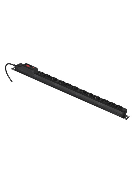 Listwa Przeciwprzepięciowa Activejet Combo/12Gn/3M/Cz (12 X Ute  10 A (2500 W)  3M  Kolor Czarny)