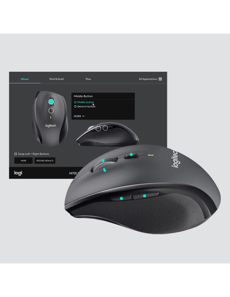 Mysz Logitech M705 910-001949 (Laserowa  1000 Dpi  Kolor Grafitowy)
