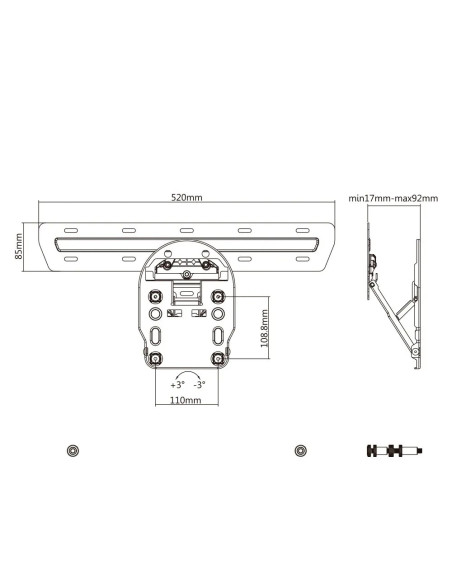Uchwyt Ścienny Do Telewizora Maclean Mc-806 (Ścienne  50" - 65"  Max. 50Kg)