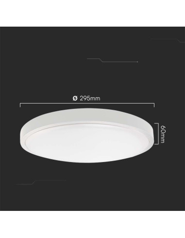 Plafon V-Tac Vt-8618S Natynkowy 18W Led Ip44 25Cm Czujnik Ruchu 4000K 1830Lm (Sku 76601) Biały