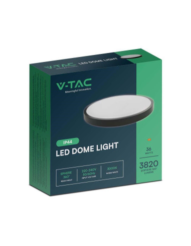 Plafon V-Tac Vt-8630B Natynkowy 36W Led Ip44 42Cm 4000K 3820Lm (Sku 76401) Czarny