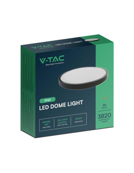 Plafon V-Tac Vt-8630B Natynkowy 36W Led Ip44 42Cm 4000K 3820Lm (Sku 76401) Czarny