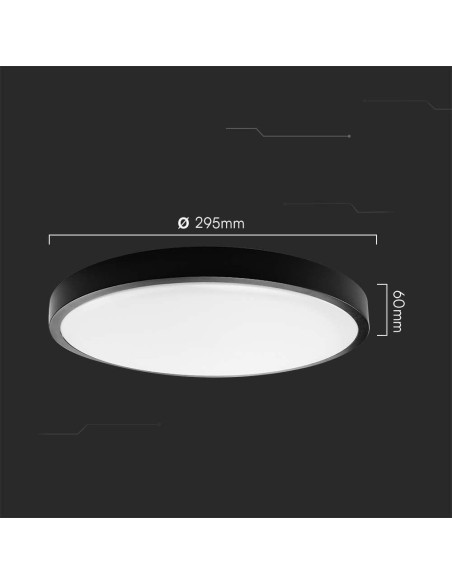 Plafon V-Tac Vt-8630B Natynkowy 36W Led Ip44 42Cm 4000K 3820Lm (Sku 76401) Czarny