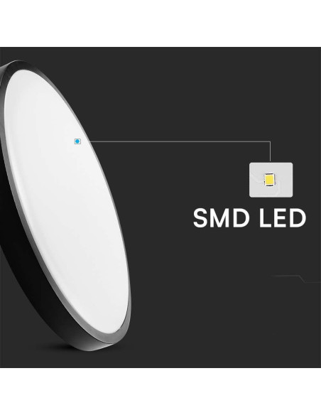 Plafon V-Tac Vt-8630B Natynkowy 36W Led Ip44 42Cm 4000K 3820Lm (Sku 76401) Czarny