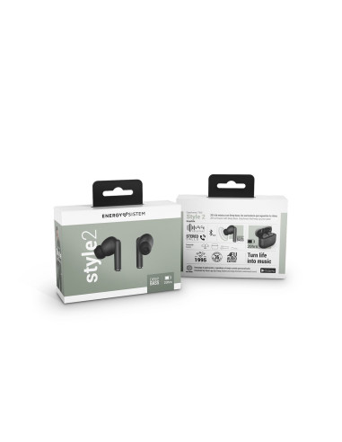 Energy Sistem Style 2 Zestaw Słuchawkowy True Wireless Stereo (Tws) Douszny Połączenia/Muzyka Bluetooth Czarny