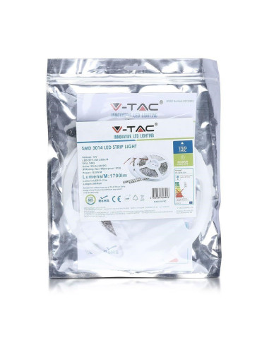 Taśma Led V-Tac Vt-3014 1020Led Smd3014 12V Ip20 18W/M 3000K 1700Lm (Sku 2404)