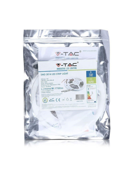 Taśma Led V-Tac Vt-3014 1020Led Smd3014 12V Ip20 18W/M 3000K 1700Lm (Sku 2404)