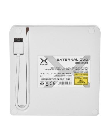 Zewnętrzny Napęd Optyczny Dvd Krux Biały