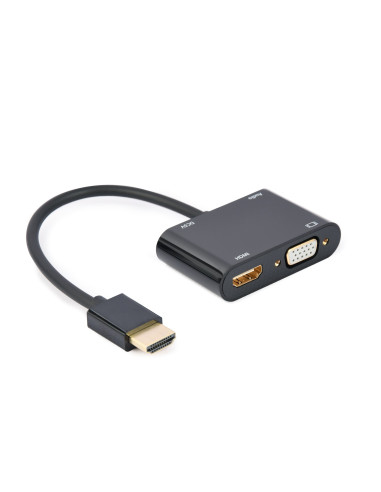 Gembird Adapter Hdmi Męski Do Hdmi Żeński + Vga Żeński Z Audio + Port Zasilania