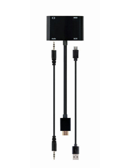 Gembird Adapter Hdmi Męski Do Hdmi Żeński + Vga Żeński Z Audio + Port Zasilania