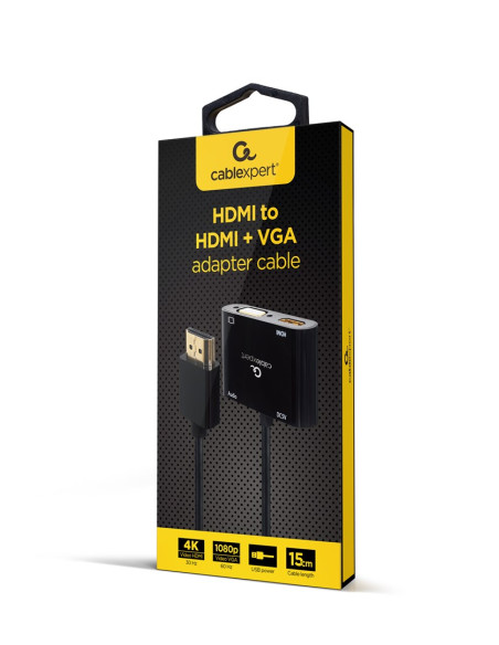 Gembird Adapter Hdmi Męski Do Hdmi Żeński + Vga Żeński Z Audio + Port Zasilania