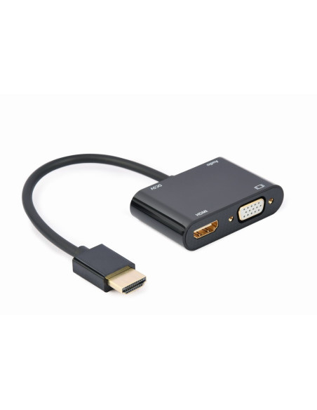 Gembird Adapter Hdmi Męski Do Hdmi Żeński + Vga Żeński Z Audio + Port Zasilania