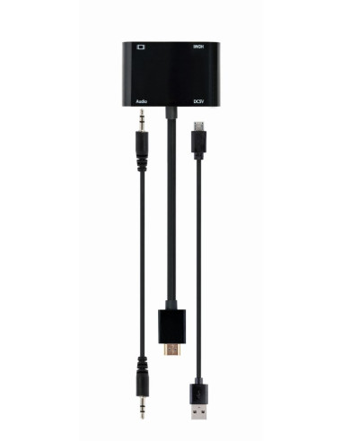 Gembird Adapter Hdmi Męski Do Hdmi Żeński + Vga Żeński Z Audio + Port Zasilania