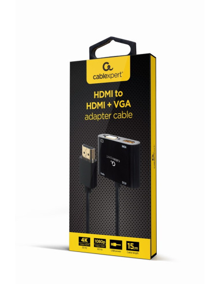 Gembird Adapter Hdmi Męski Do Hdmi Żeński + Vga Żeński Z Audio + Port Zasilania