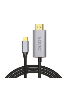 Savio Kabel Usb-C Do Hdmi 2.0B, 2M, Srebrno-Czarny