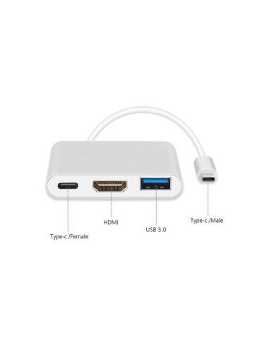 Maclean Adapter Usb 3.1 C-Hdmi 4K + Usb 3.0 + Usb C Mctv-840