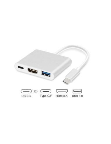 Maclean Adapter Usb 3.1 C-Hdmi 4K + Usb 3.0 + Usb C Mctv-840