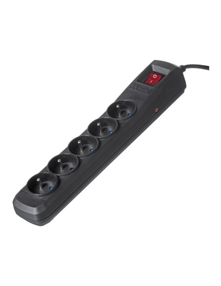 Listwa Przeciwprzepięciowa Activejet 5Gn/3M/Cz (10A  2300W) 3M  Kolor Czarny