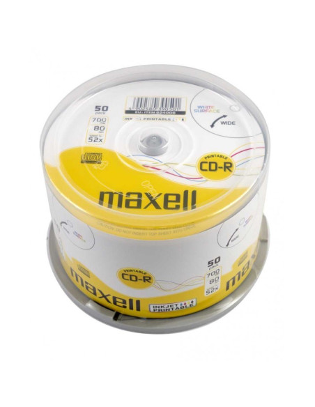 Maxell Cd-R 700Mb, 50 Szt. W Opakowaniu Cake (Szpindel), Szybkość Zapisu 52X, 80 Min. Płyty Wysokiej Jakości Z Możliwością Nadru