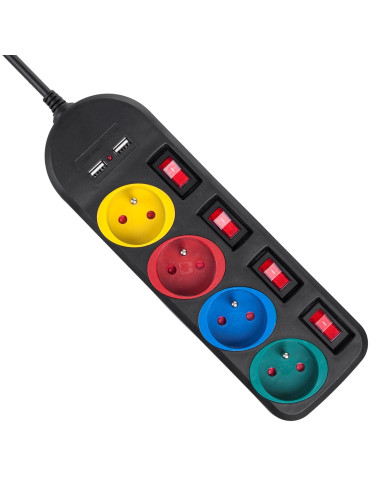 Maclean Listwa Zasilająca 4 Gniazda 2Xusb Mce229B