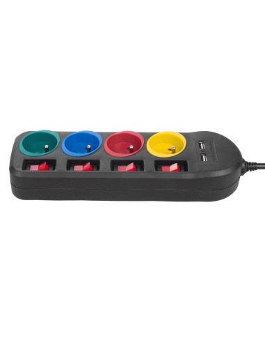Maclean Listwa Zasilająca 4 Gniazda 2Xusb Mce229B