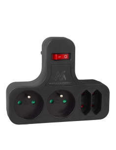 Maclean Gniazdko Prądowe, Poczwórne Z Wyłącznikiem, Nóżką Stabilizującą, Typu E, 2X2,5A, 2X16A Mce224 E/B