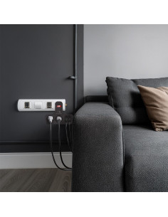 Maclean Gniazdko Prądowe, Poczwórne Z Wyłącznikiem, Nóżką Stabilizującą, Typu E, 2X2,5A, 2X16A Mce224 E/B 2