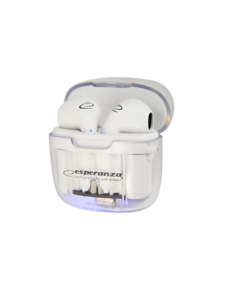 Esperanza Słuchawki Douszne Bluetooth Tws Anthe Whiterdera Eh237W