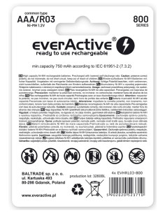 Zestaw Akumulatorków Everactive Evhrl03-800 (800Mah   Ni-Mh Lsd) 2