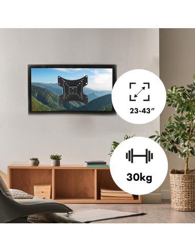 Maclean Uchwyt Do Telewizora Lub Monitoramax. Vesa 200X200, 23-43", 30Kg, Czarny Mc-414