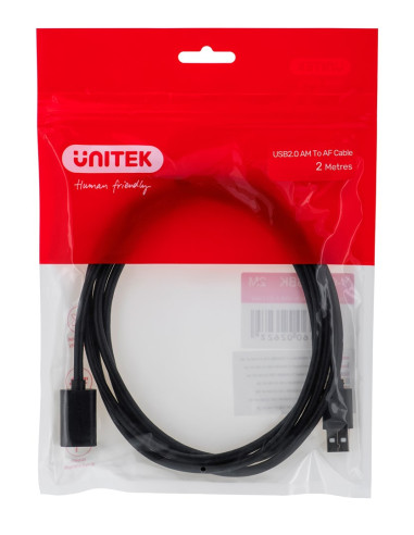 Unitek Przedłużacz Usb 2.0, Am-Af, 2M, Y-C450Gbk