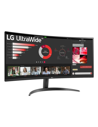 Lg 34Wr50Qk-B Monitor Komputerowy 86,4 Cm (34") 3440 X 1440 Px Wide Quad Hd Czarny