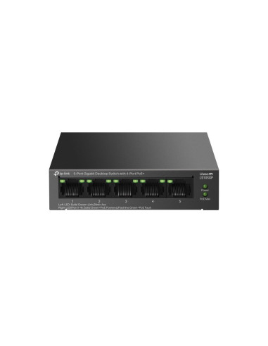 Tp-Link Litewave Ls105Gp Łącza Sieciowe Nie Zarządzany Gigabit Ethernet (10/100/1000) Obsługa Poe Czarny