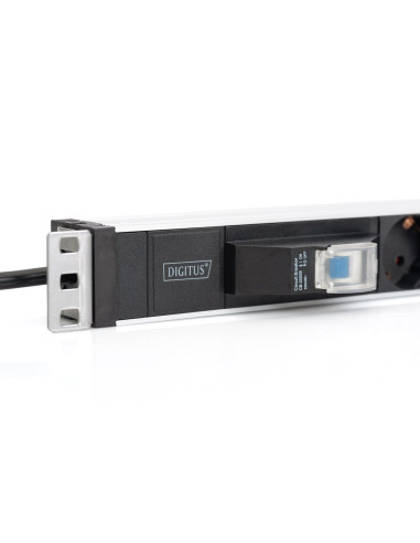 Digitus Listwa Zasilająca Pdu 19" Rack, 6X Schuko, 2.0M, 1X Wtyk Unischuko, 16A, Wyłącznik Nadprądowy, Profil Aluminiowy