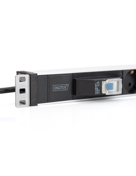 Digitus Listwa Zasilająca Pdu 19" Rack, 6X Schuko, 2.0M, 1X Wtyk Unischuko, 16A, Wyłącznik Nadprądowy, Profil Aluminiowy