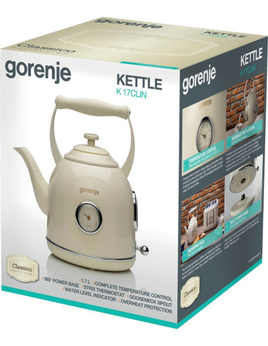 Gorenje K17Clin Czajnik Elektryczny 1,7 L 2000 W Kremowy