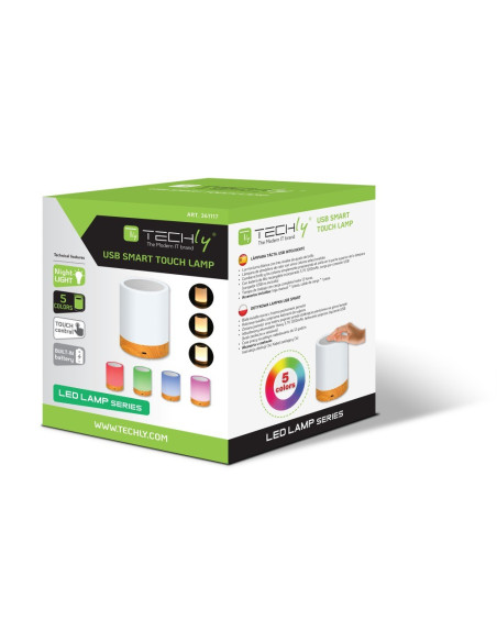 Techly I-Led Touch Lampa Stołowa 1,6 W Biały